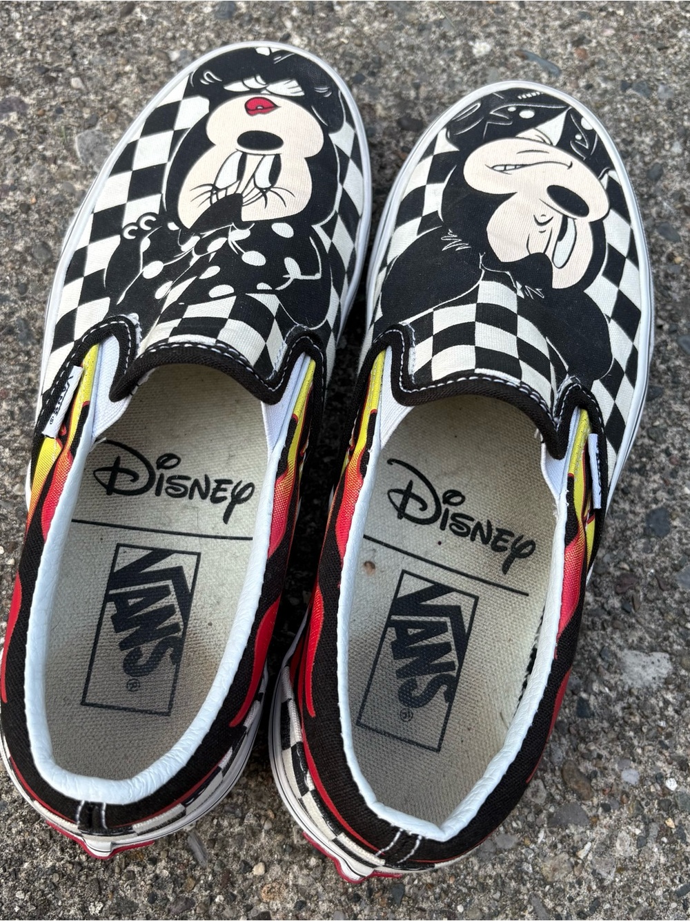 Vans + Disney Mickey & Minnie Checkerboard Slip-On Sneakers 7 - Picture 3 of 7